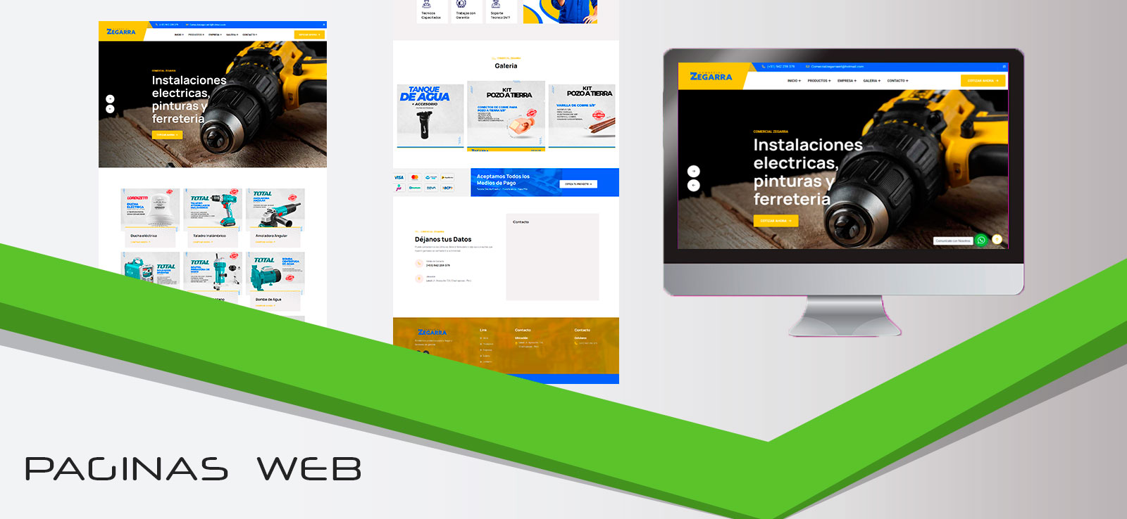 Página web para ferretería Comercial Zegarra en Trujillo: catálogo de productos, galería y contacto por WhatsApp