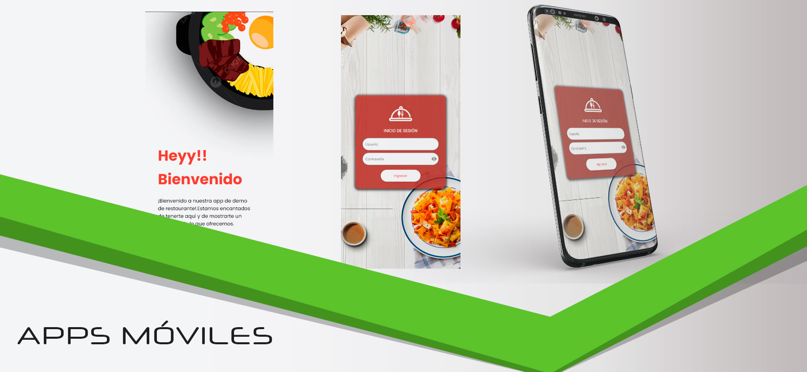 App móvil para restaurante con inicio de sesión y catálogo de platos, desarrollada a medida